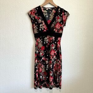 6. Lipstick Y2K Women's Small Dress Floral Boho Festival Knee Length Stretch
